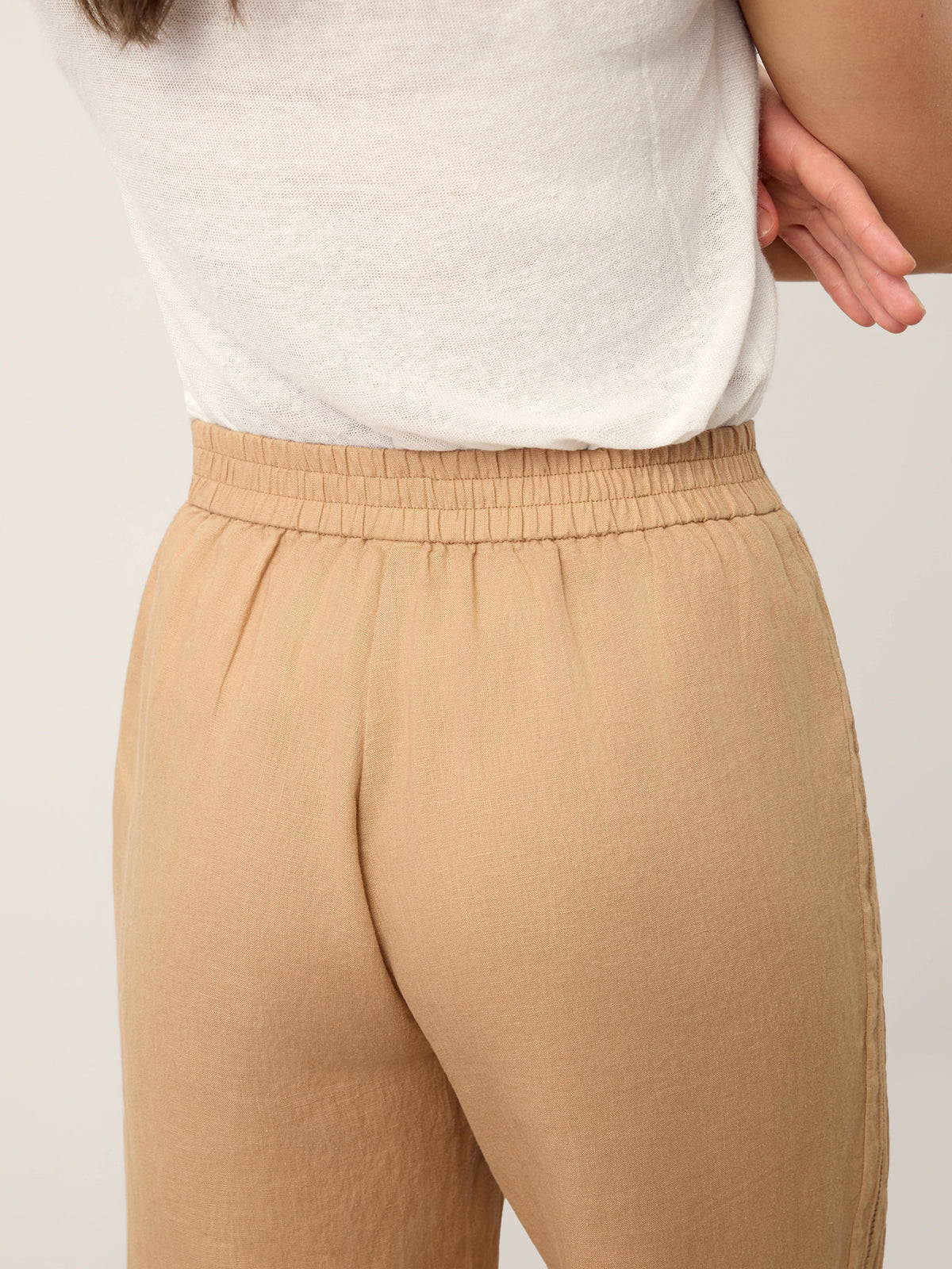 Pantalon large en 100% lin ajouré LEONTINE de LINTICO pour femme