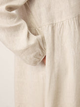 100% Linen Sculpted-Hood Caftan Midi Dress LINETTE by LINTICO for women