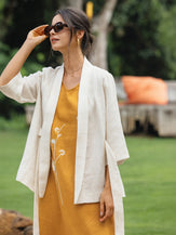 100% Linen Kimono Belted Blazer BRIA by LINTICO for women