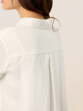 100% Linen Embroidered Pintuck Midi Shirt Dress SYLVIA by LINTICO for women