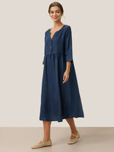 LINTICO women's linen outfit with maxi dress and midi dress