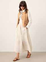 100% Linen Cinch-Back Sleeveless Tailored Vest BRONWYN by LINTICO for women