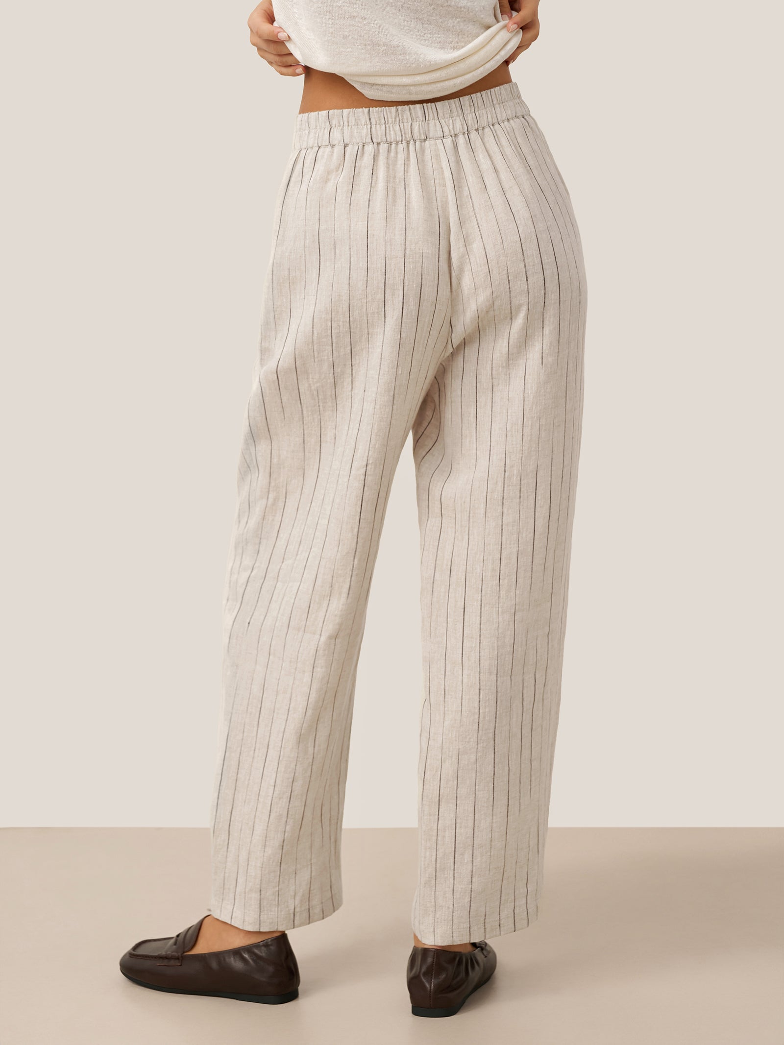100% Linen Sketch Stripe Suit Set ELOISE by LINTICO for women