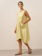 100% Linen Sleeveless Pocket A-Line Mini Dress LUZ by LINTICO for women