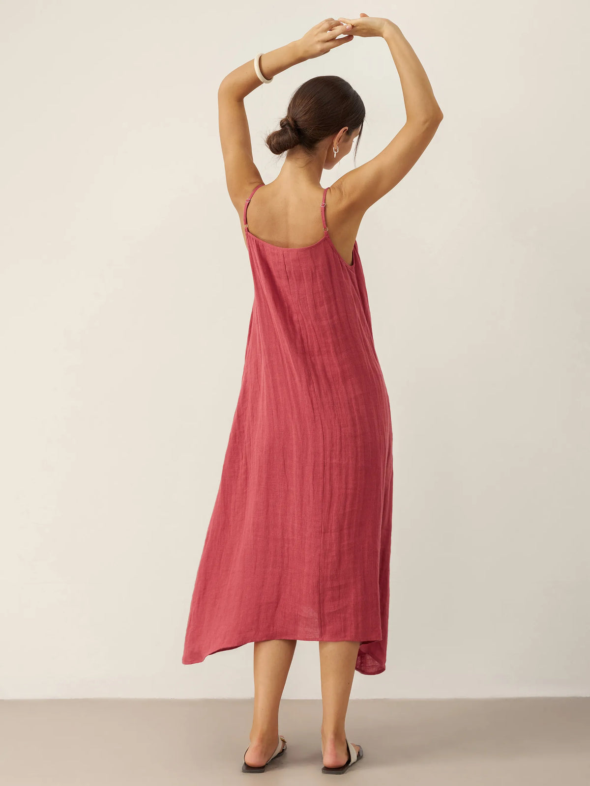 100% Linen Strappy Maxi Dress & Cover-Up Set UNA by LINTICO for women