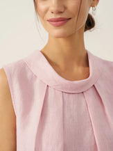 100% Linen Structured Collar Sleeveless Blouse BLAIR by LINTICO for women