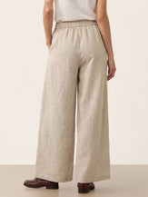 100% Linen Pleated Waist Wide Leg Pants LOUISA by LINTICO for women