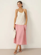 100% Linen Beaded Hem Camisole Bree by LINTICO for women