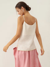 100% Linen Beaded Hem Camisole Bree by LINTICO for women