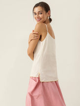 100% Linen Beaded Hem Camisole Bree by LINTICO for women