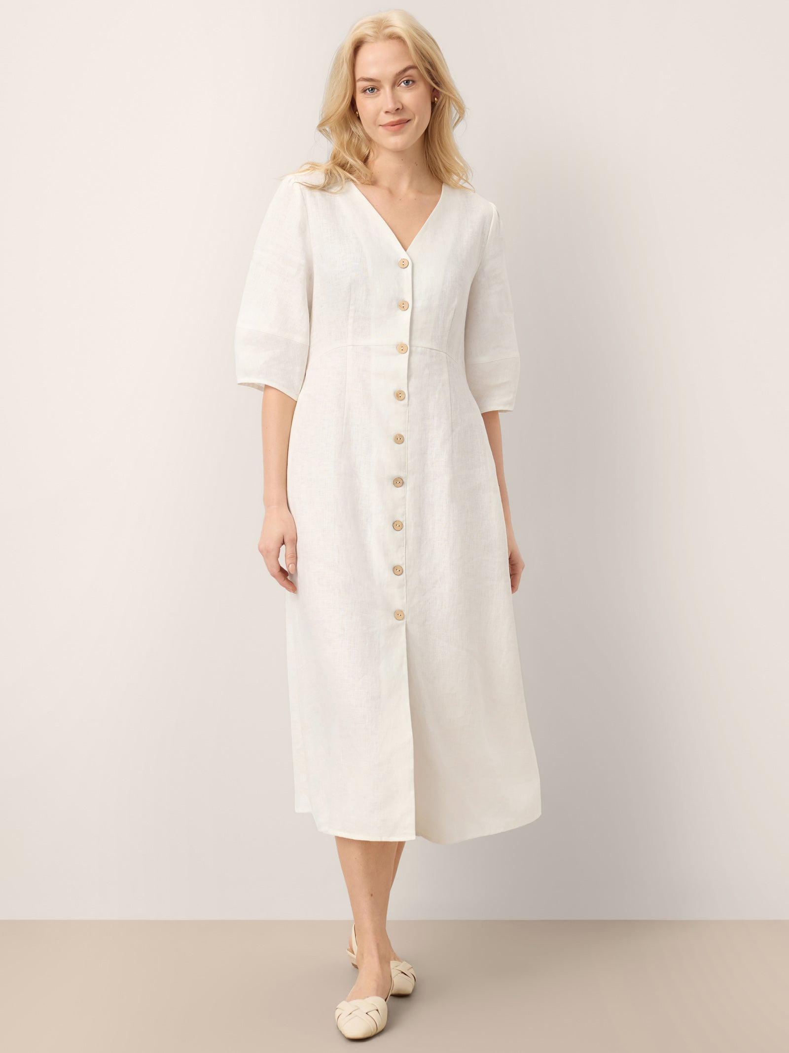 reformation tara linen dress Reformation