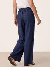 100% Linen Buttoned Slit-Hem Pants KATYA by LINTICO for women