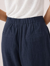 100% Linen Buttoned Slit-Hem Pants KATYA by LINTICO for women