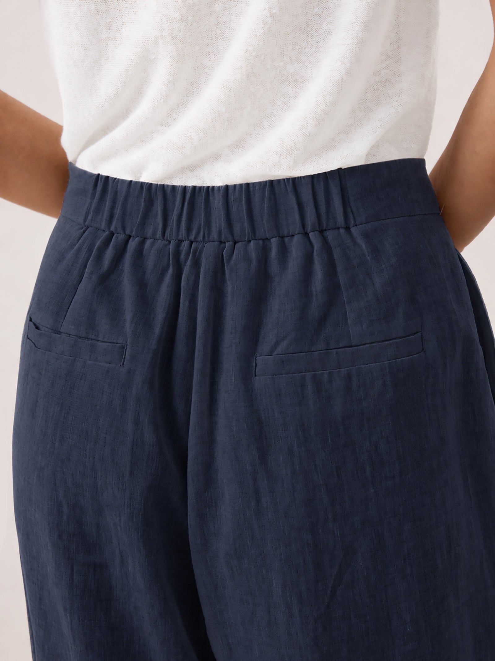 100% Linen Buttoned Slit-Hem Pants KATYA by LINTICO for women