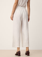 100% Linen Buttoned Split-Hem Pants ALINA by LINTICO for women