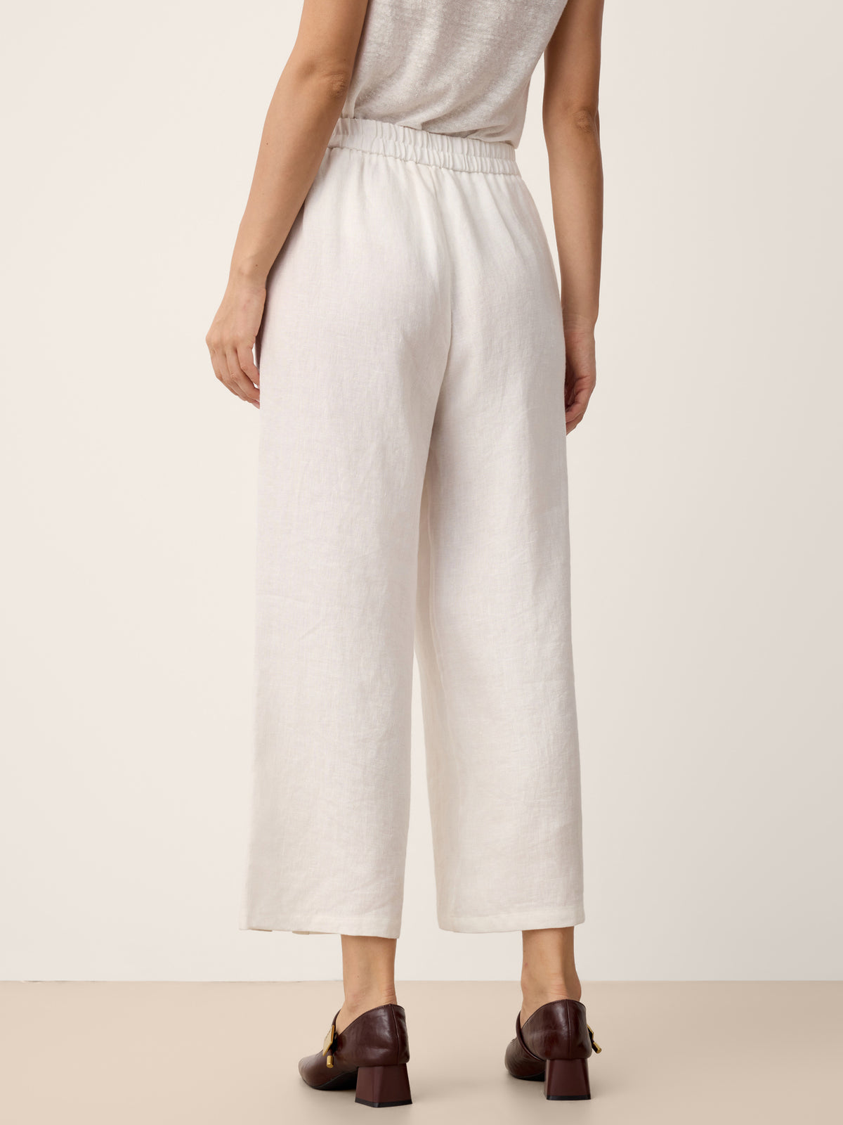 100% Linen Buttoned Split-Hem Pants ALINA by LINTICO for women