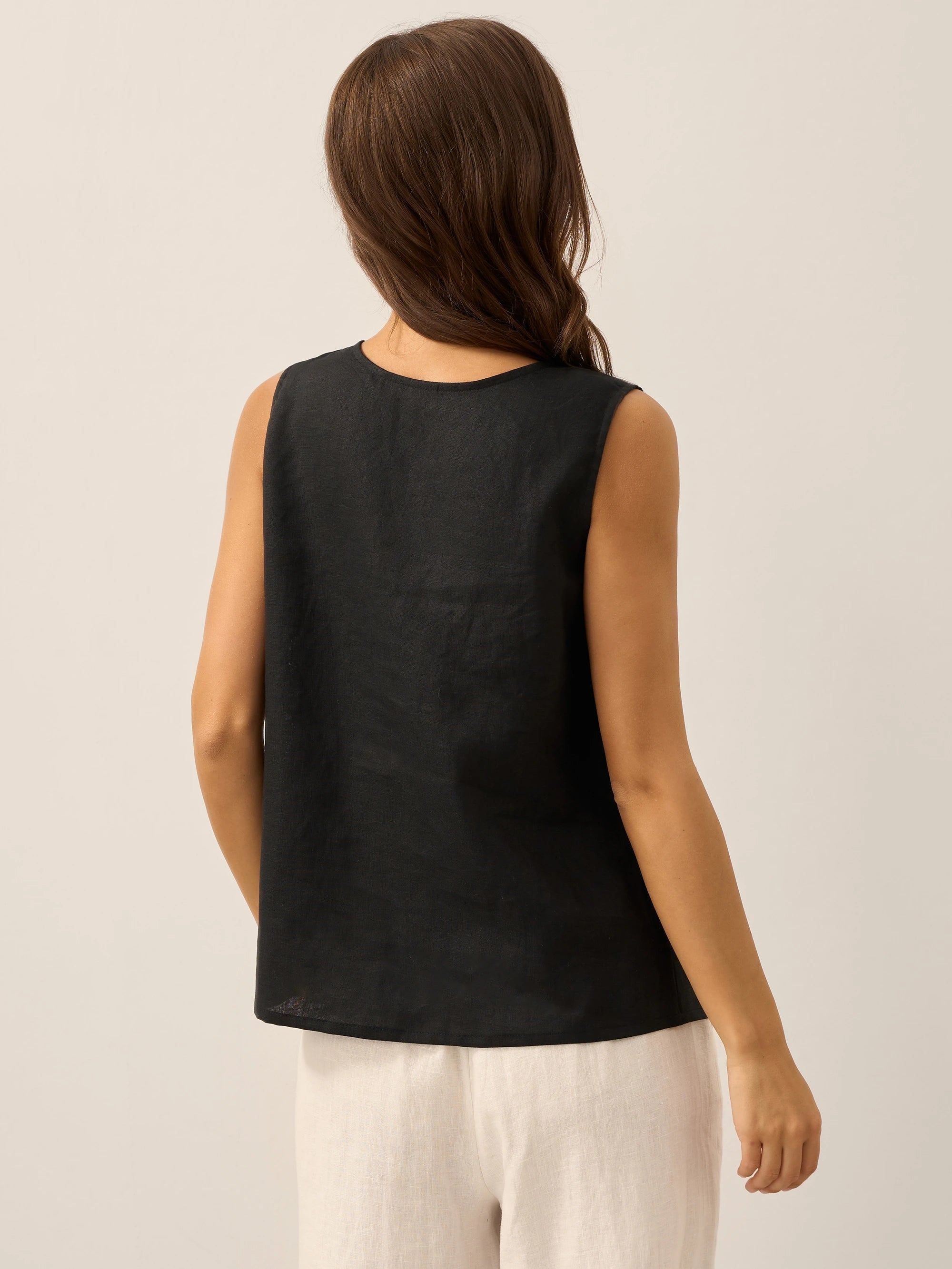 100% Linen Buttons Down Tank Top
