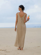 100% Linen Camisole Dress QEARL by LINTICO for women