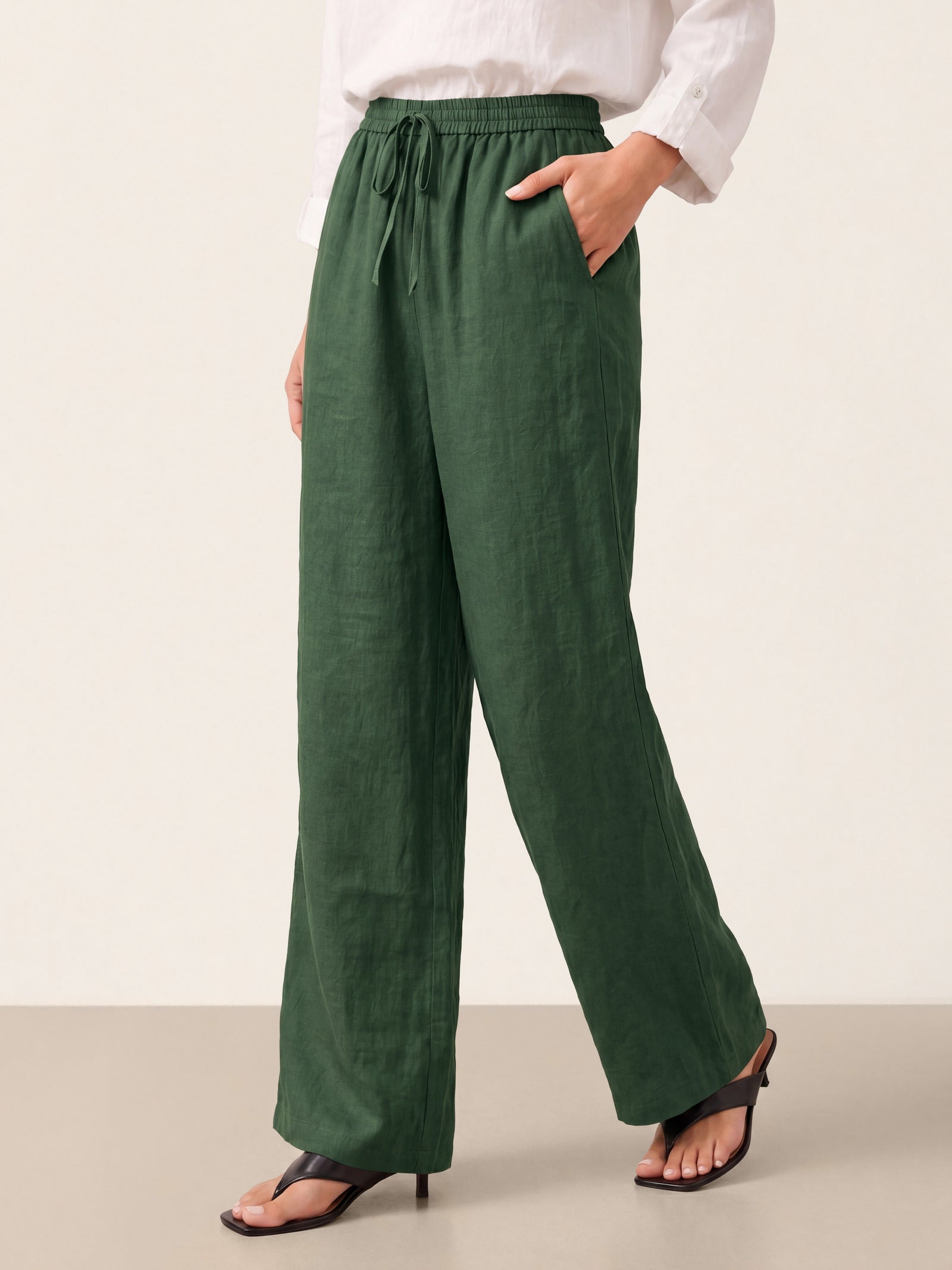 100% Linen Classic Pants LYON by LINTICO for women