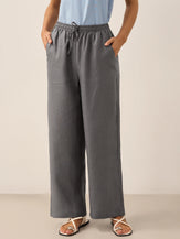 100% Linen Classic Pants LYON by LINTICO for women