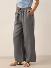 100% Linen Classic Pants LYON by LINTICO for women