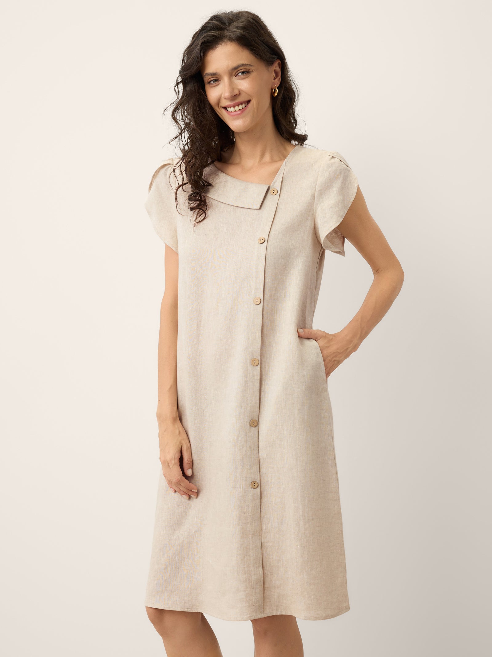 summer mini dress Bianca Linen Dress – CollinsTheLabel main image 1