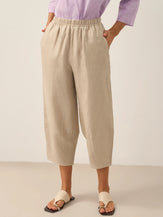 100% Linen Crop Pants RORY by LINTICO for women