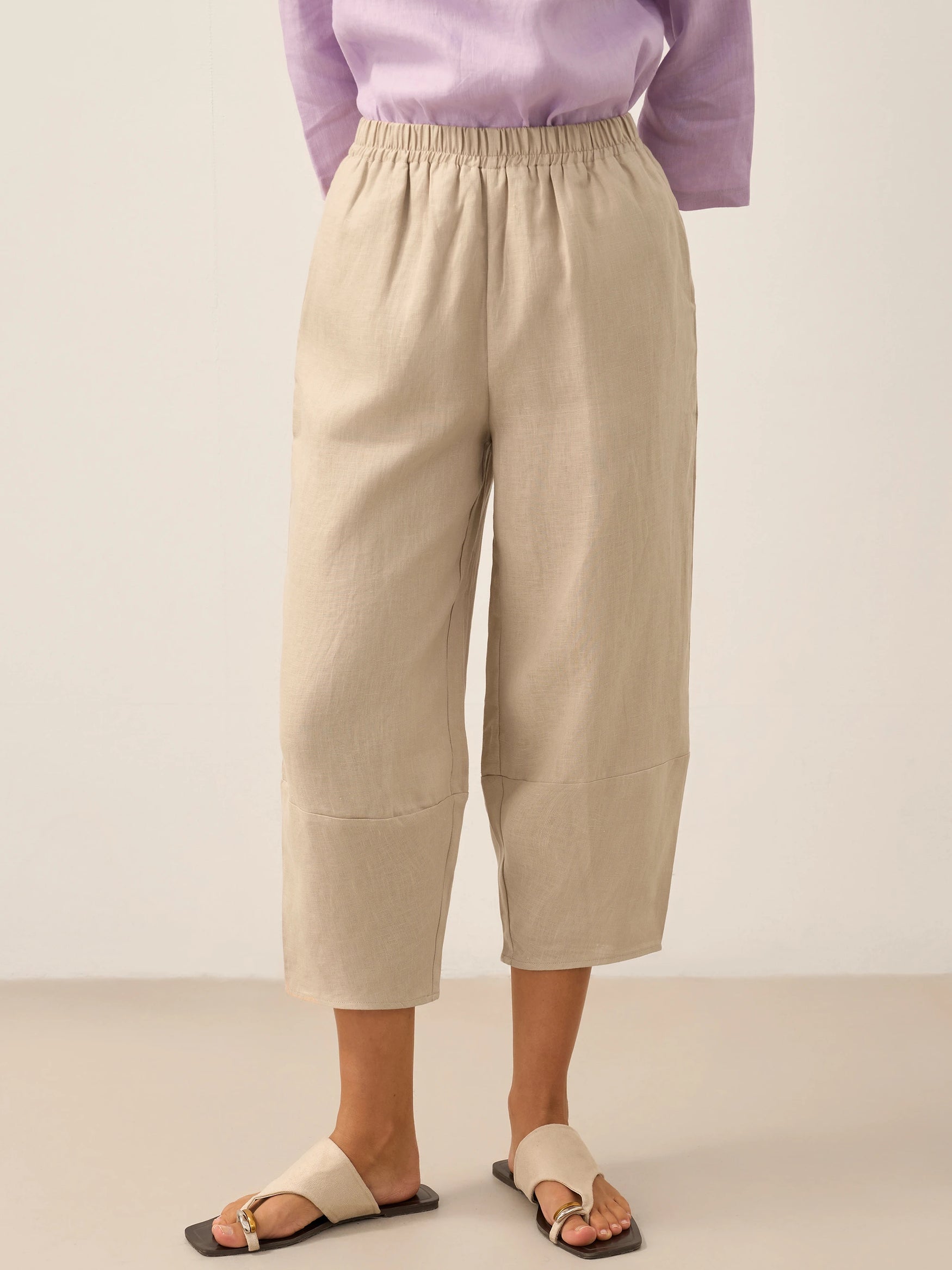100% Linen Crop Pants RORY by LINTICO for women