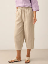 100% Linen Crop Pants RORY by LINTICO for women