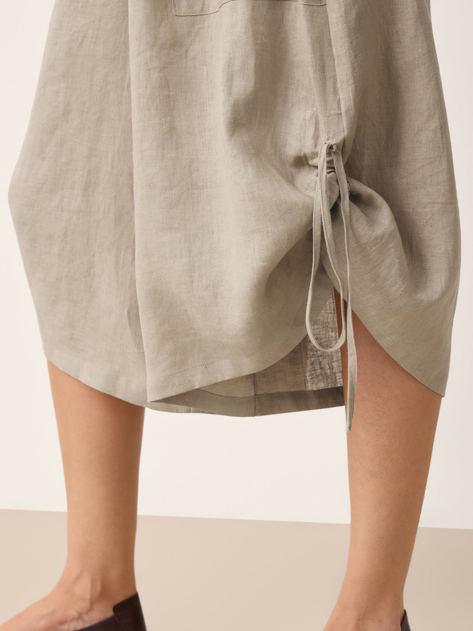 100% Linen Drawstring Hem Elasticated Waist Balloon Pants CALANTHE by LINTICO for women