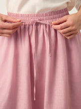 100% Linen Drawstring Lantern Maxi Skirt with Pockets ROXANNE by LINTICO for women