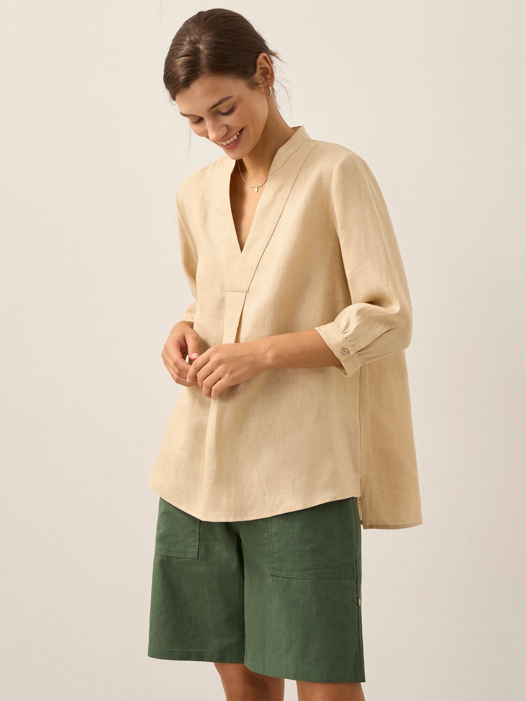 100% Linen Dress Shirt JOANNA by LINTICO for women