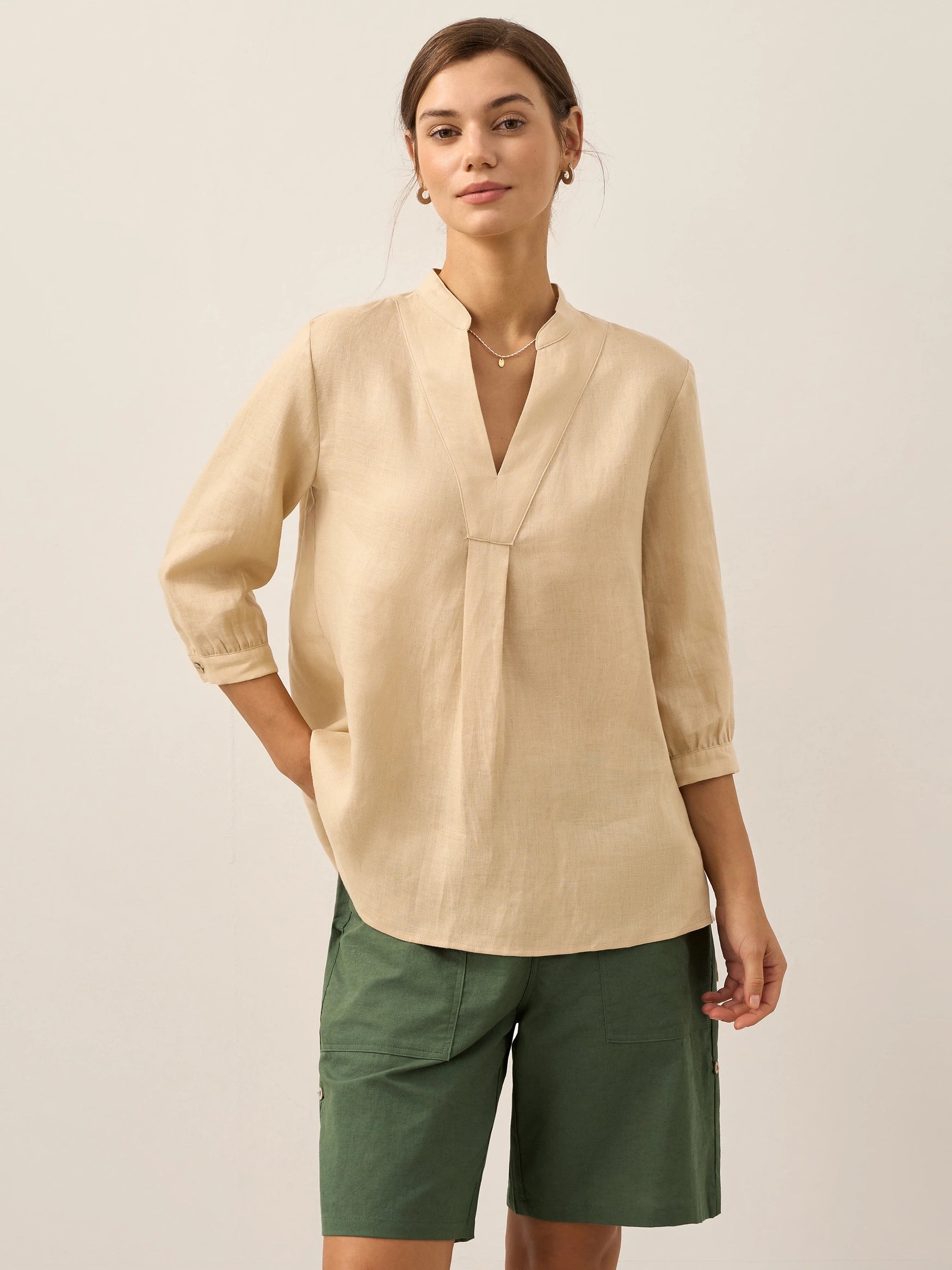 100% Linen Dress Shirt JOANNA by LINTICO for women