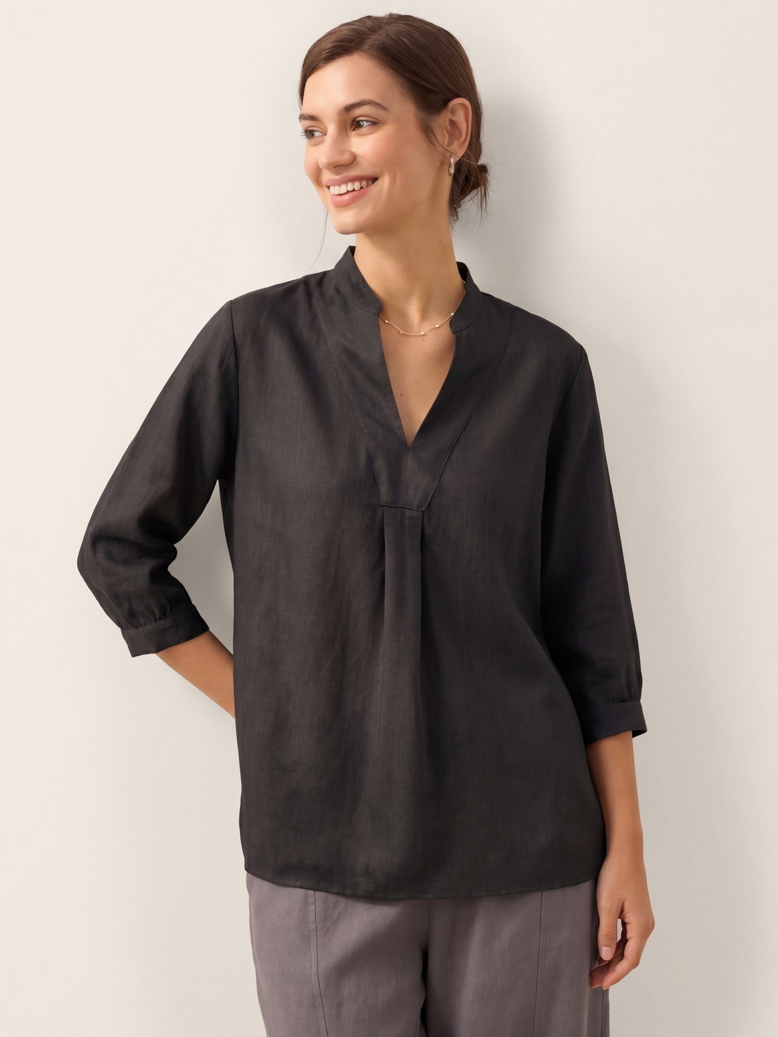 100% Linen Dress Shirt JOANNA by LINTICO for women