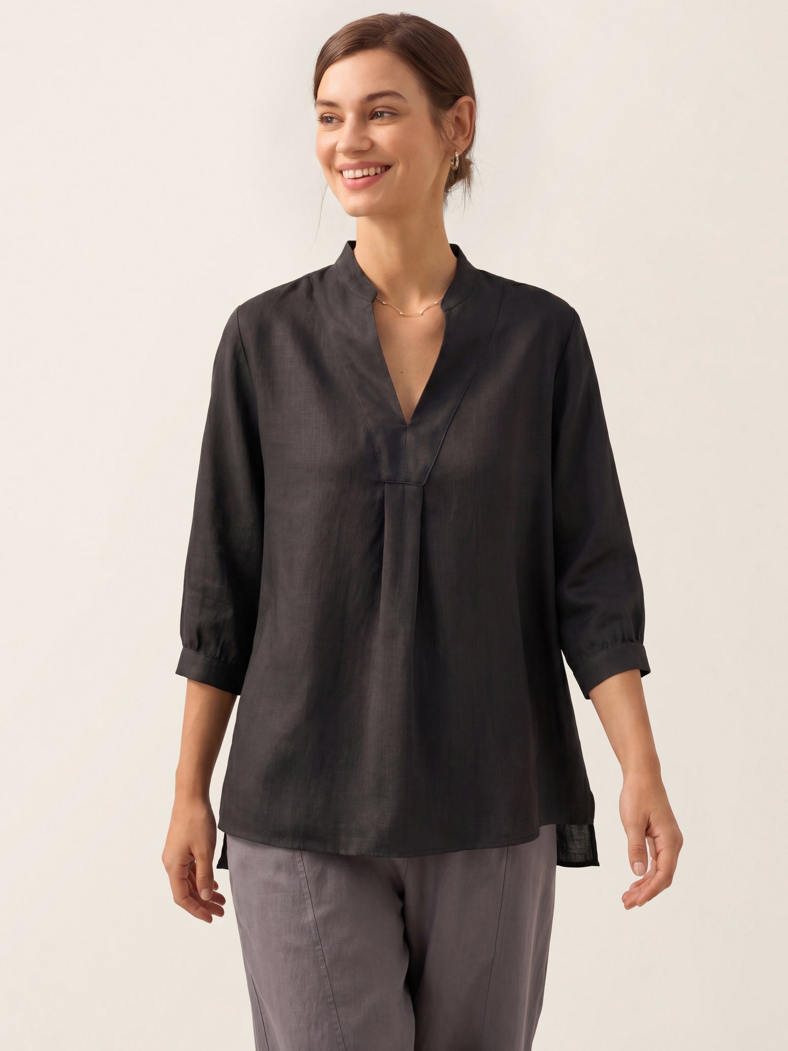 100% Linen Dress Shirt JOANNA by LINTICO for women