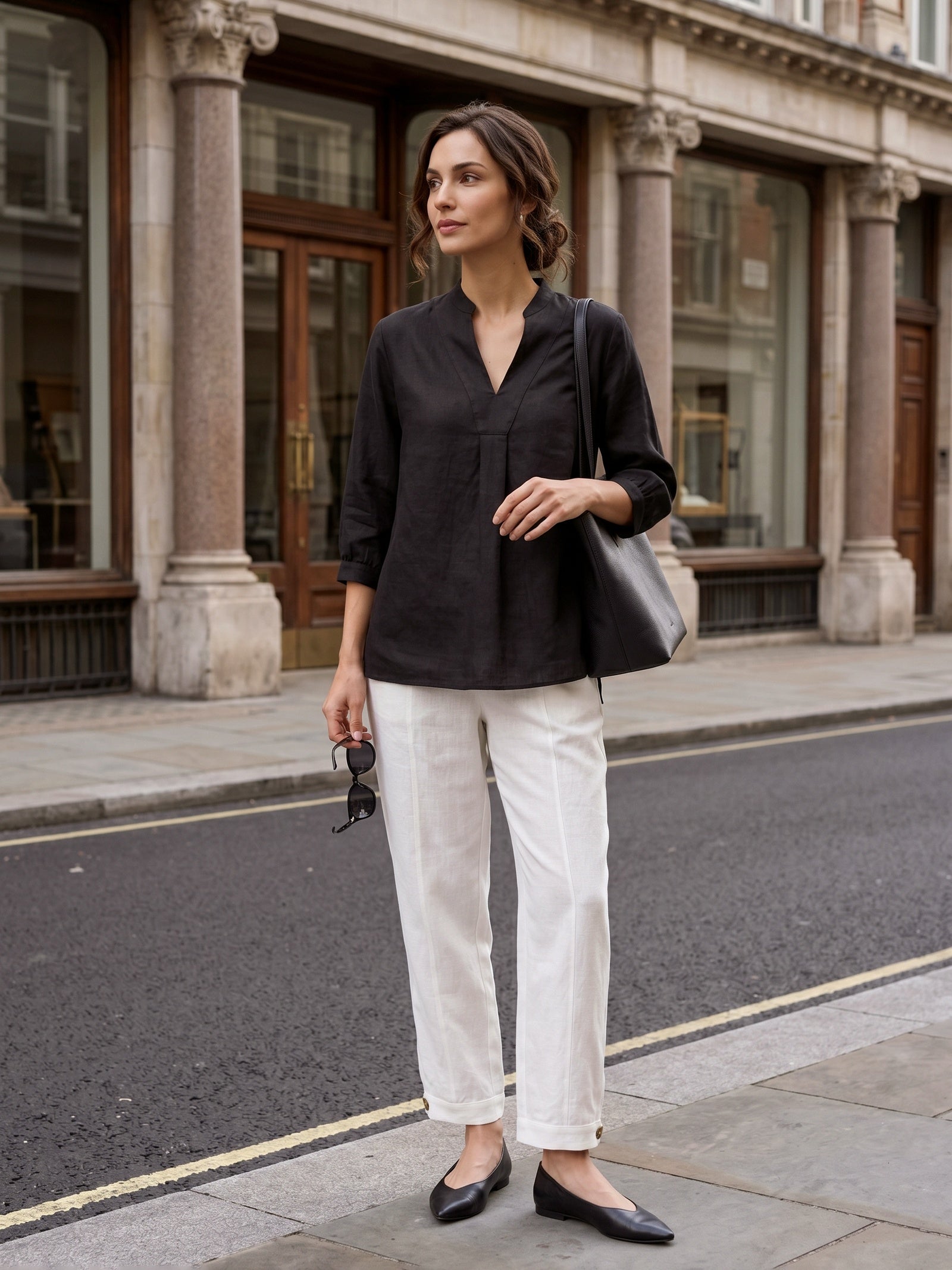 100% Linen Dress Shirt JOANNA by LINTICO for women