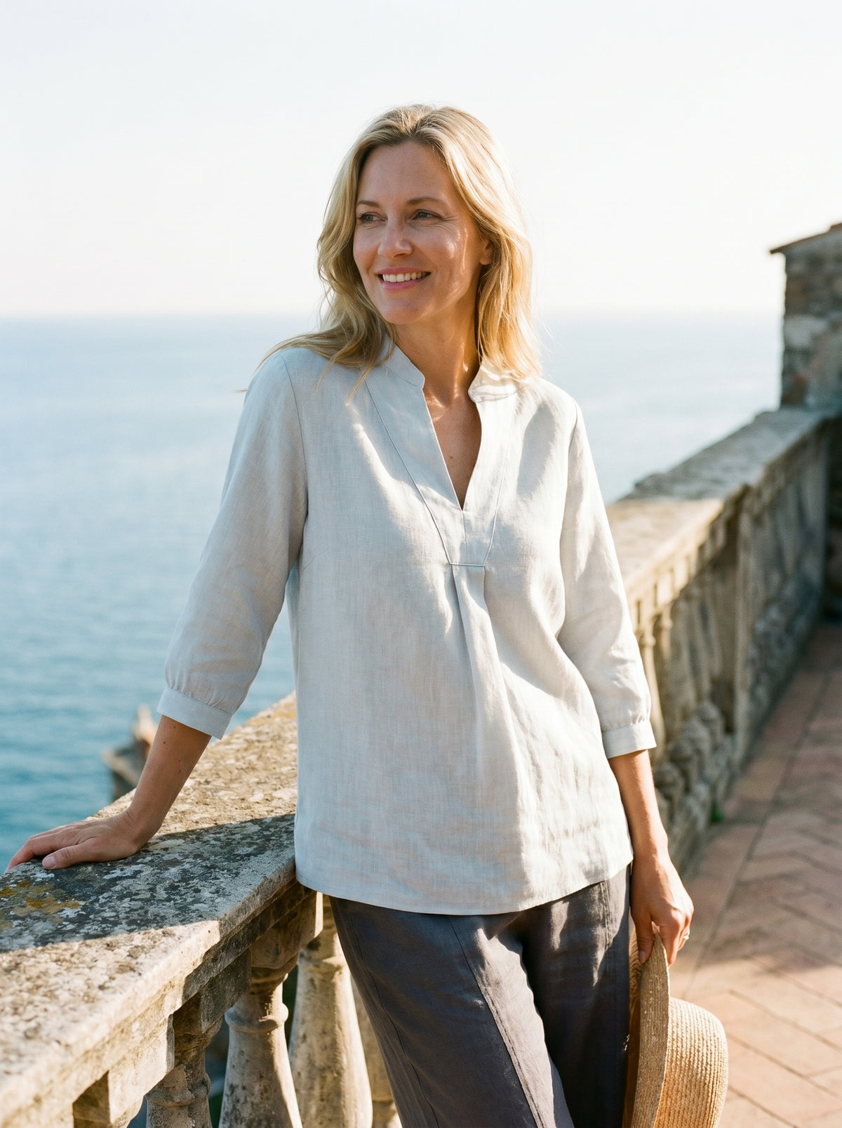 100% Linen Dress Shirt JOANNA by LINTICO for women