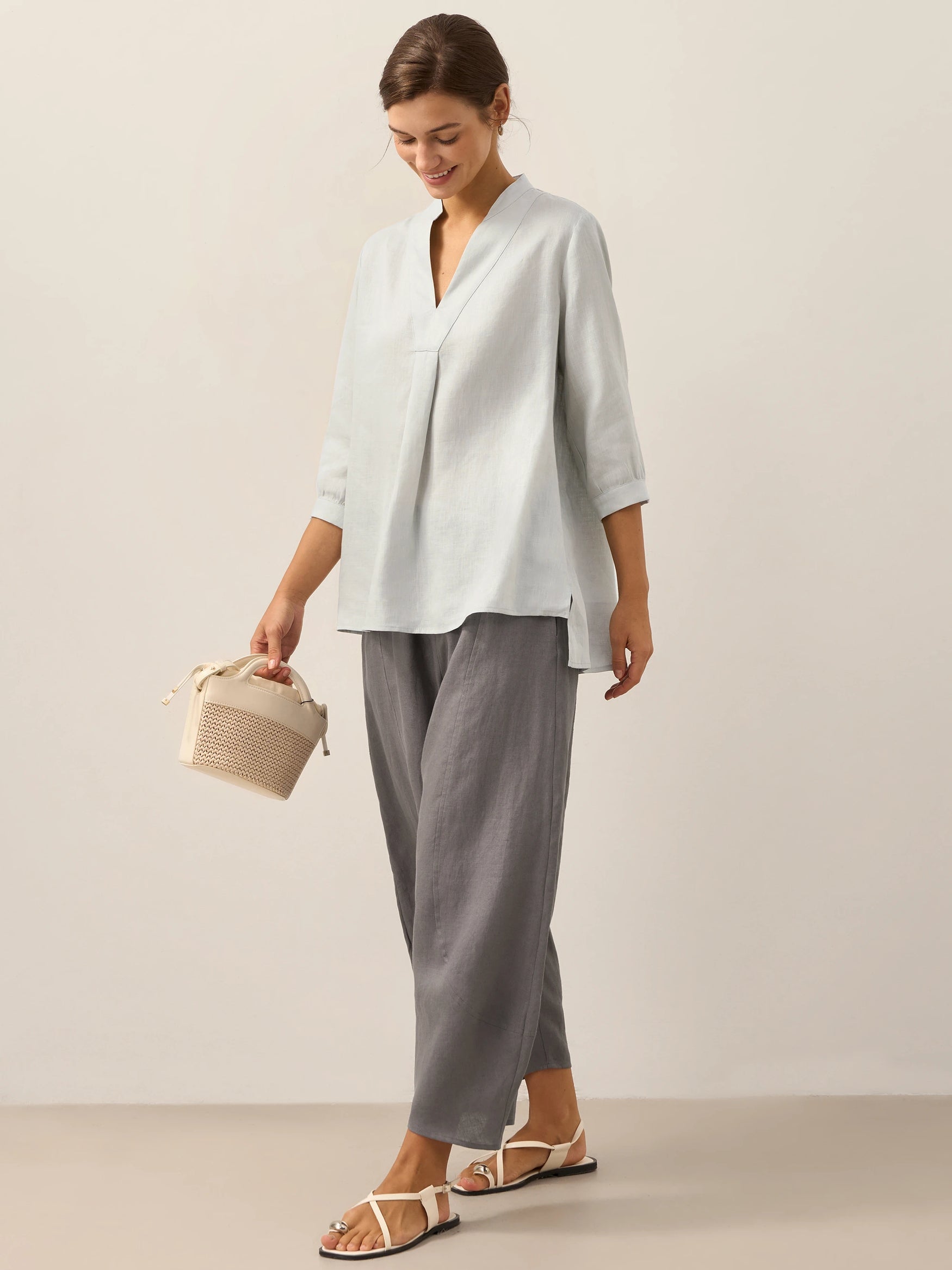 100% Linen Dress Shirt JOANNA by LINTICO for women