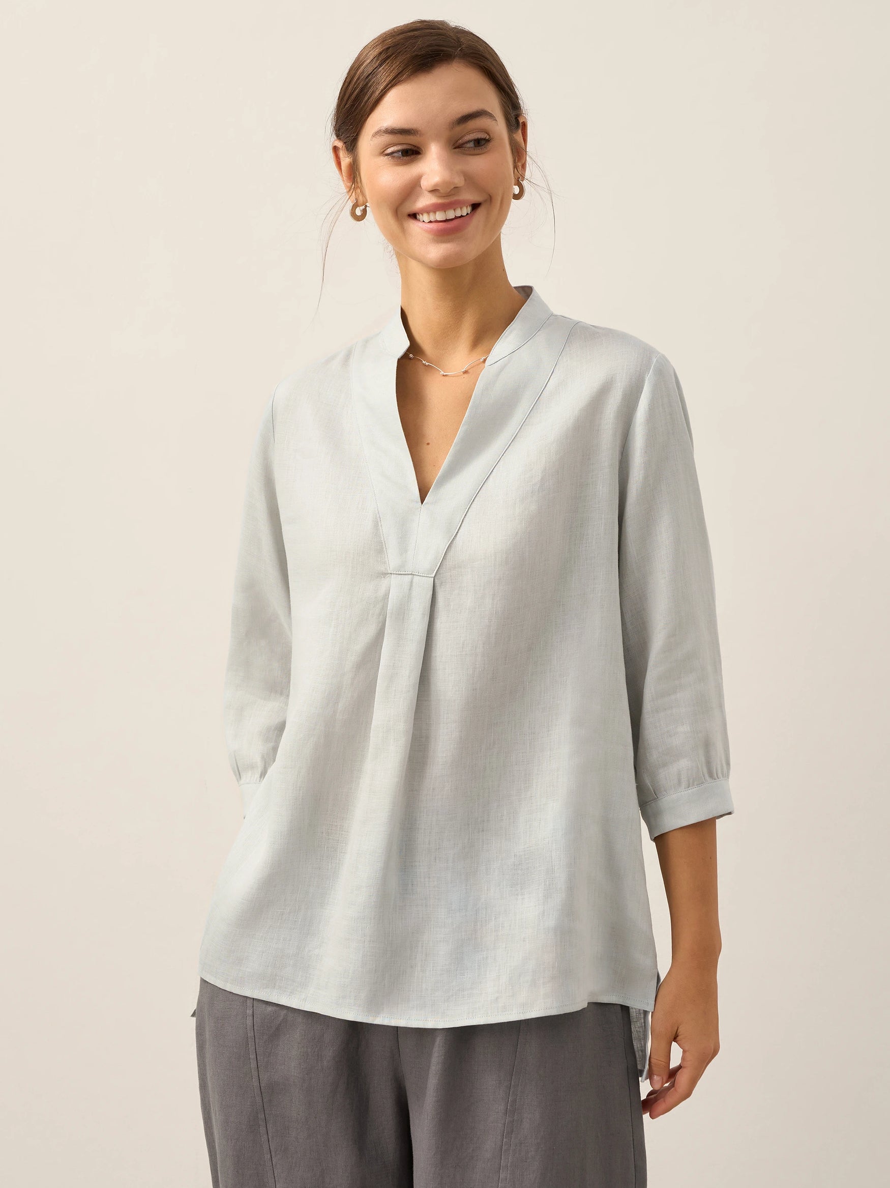 100% Linen Dress Shirt JOANNA by LINTICO for women