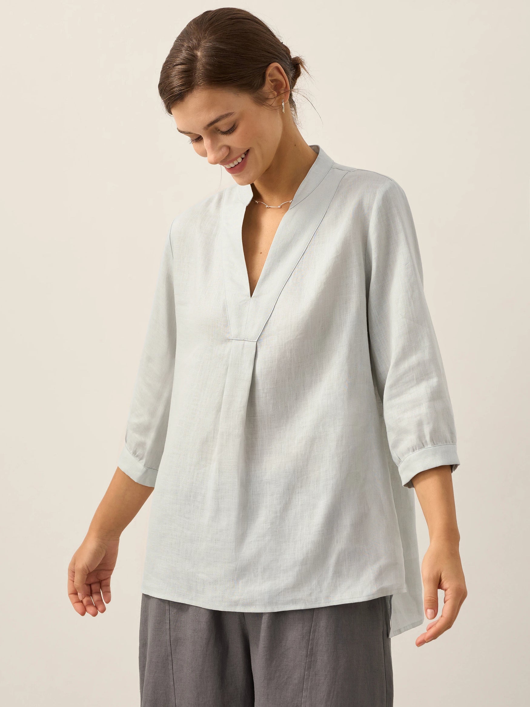 100% Linen Dress Shirt JOANNA by LINTICO for women