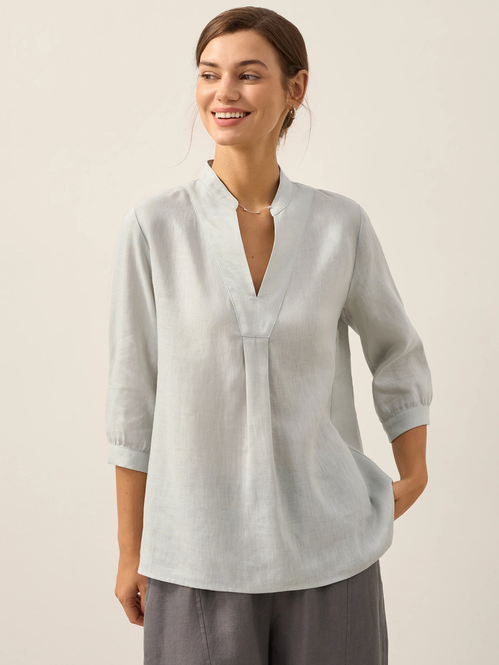 100% Linen Dress Shirt JOANNA by LINTICO for women