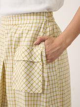 100% Linen Gingham Split Front Culotte Pants DAVINA by LINTICO