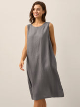 100% Linen Sleeveless Dress SIENNA by LINTICO for women