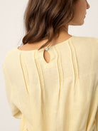 100% Linen Pintucked Embroidered Adjustable Belt Tiered Midi Dress VERENA by LINTICO for women