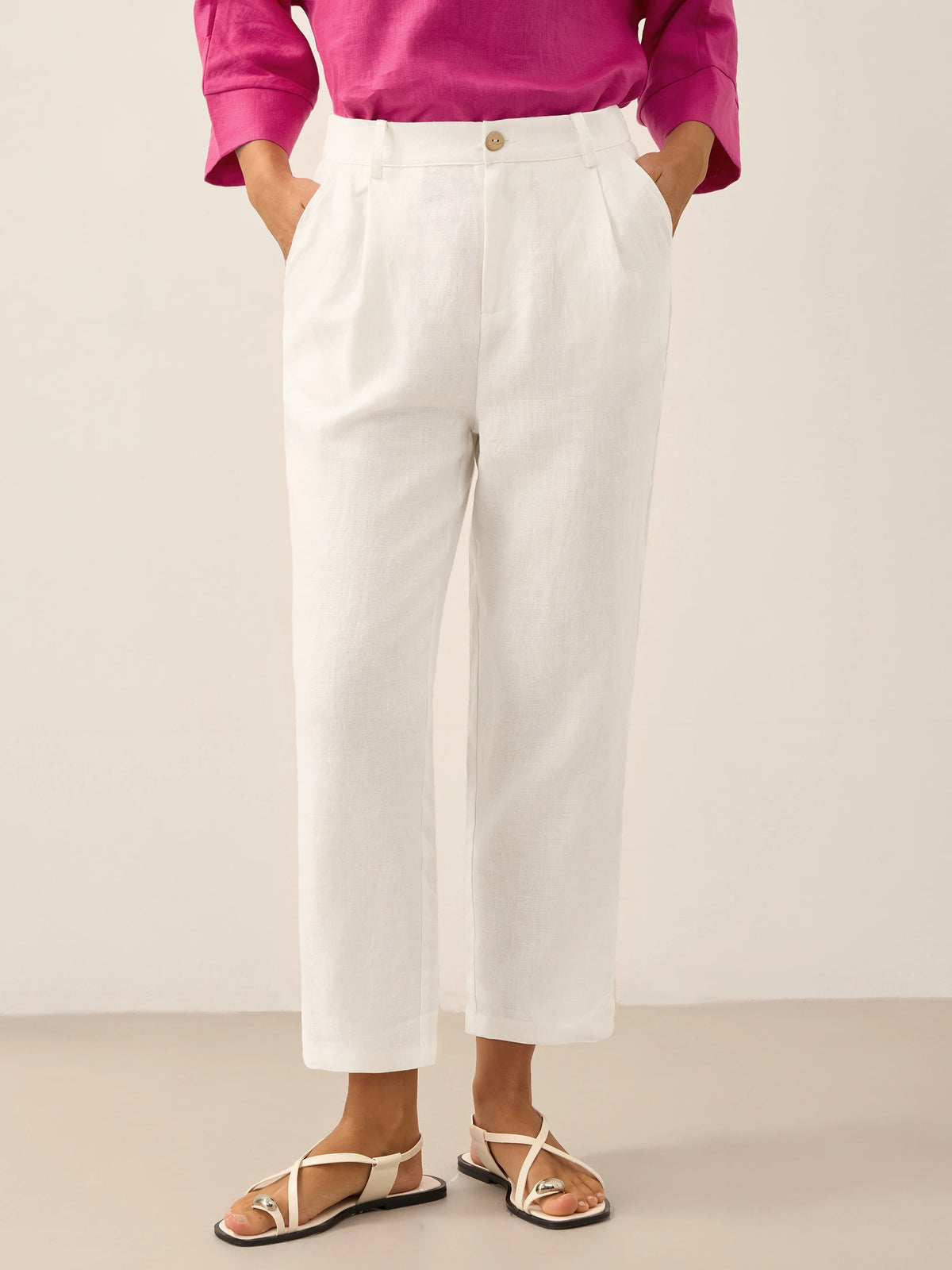 100% Linen Relaxed Fit Lightweight Cover-Up Bottoms WINONA by LINTICO for women