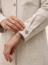 Natural Melange 100% Linen Shawl Collar Longline Jacket MARIETTE by LINTICO