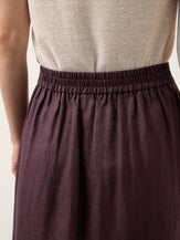 100% Linen Shell Button Flap Detail A Line Skirt PERDITA by LINTICO