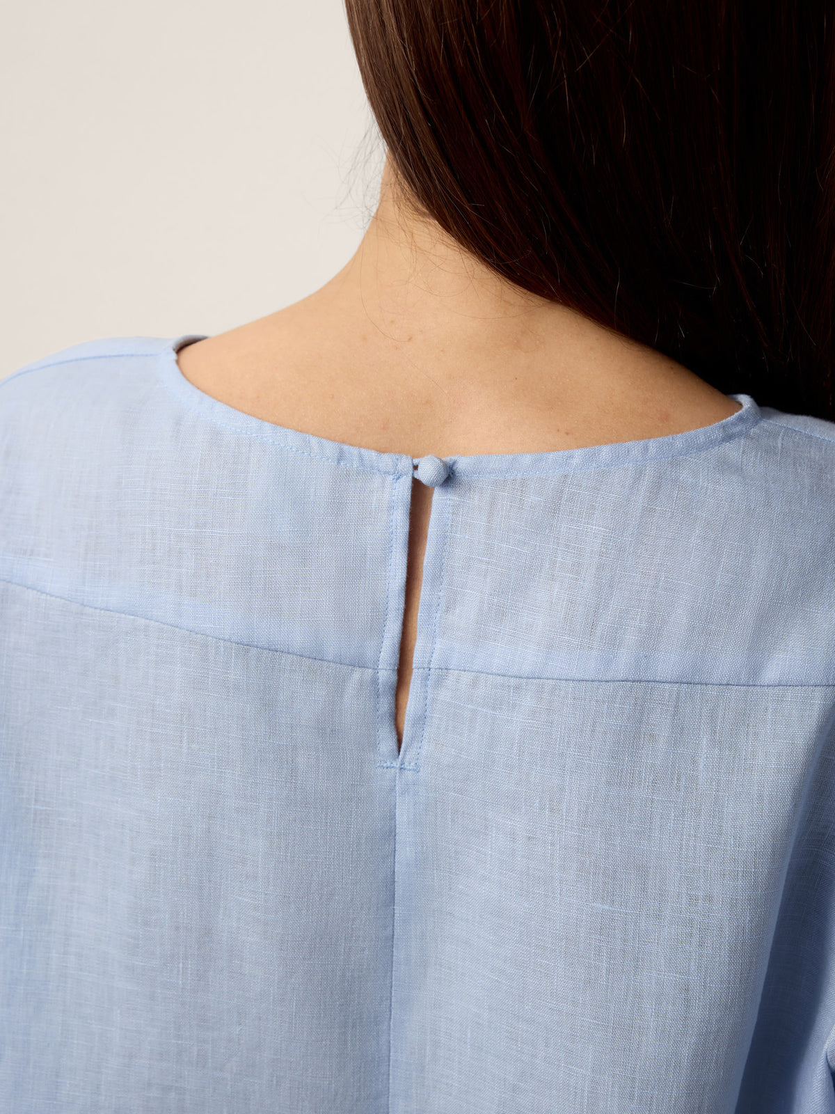 100% Linen Split-Neck Patch-Pocket Mini Dress KALINA by LINTICO for women