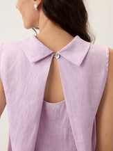 100% Linen Structured Collar Sleeveless Blouse BLAIR by LINTICO for women