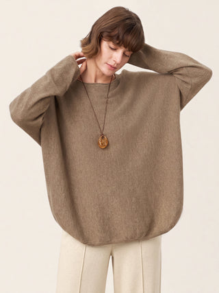Top 100% Mongolian cashmere Hand-Finished Rolled Edge Knit AMARA